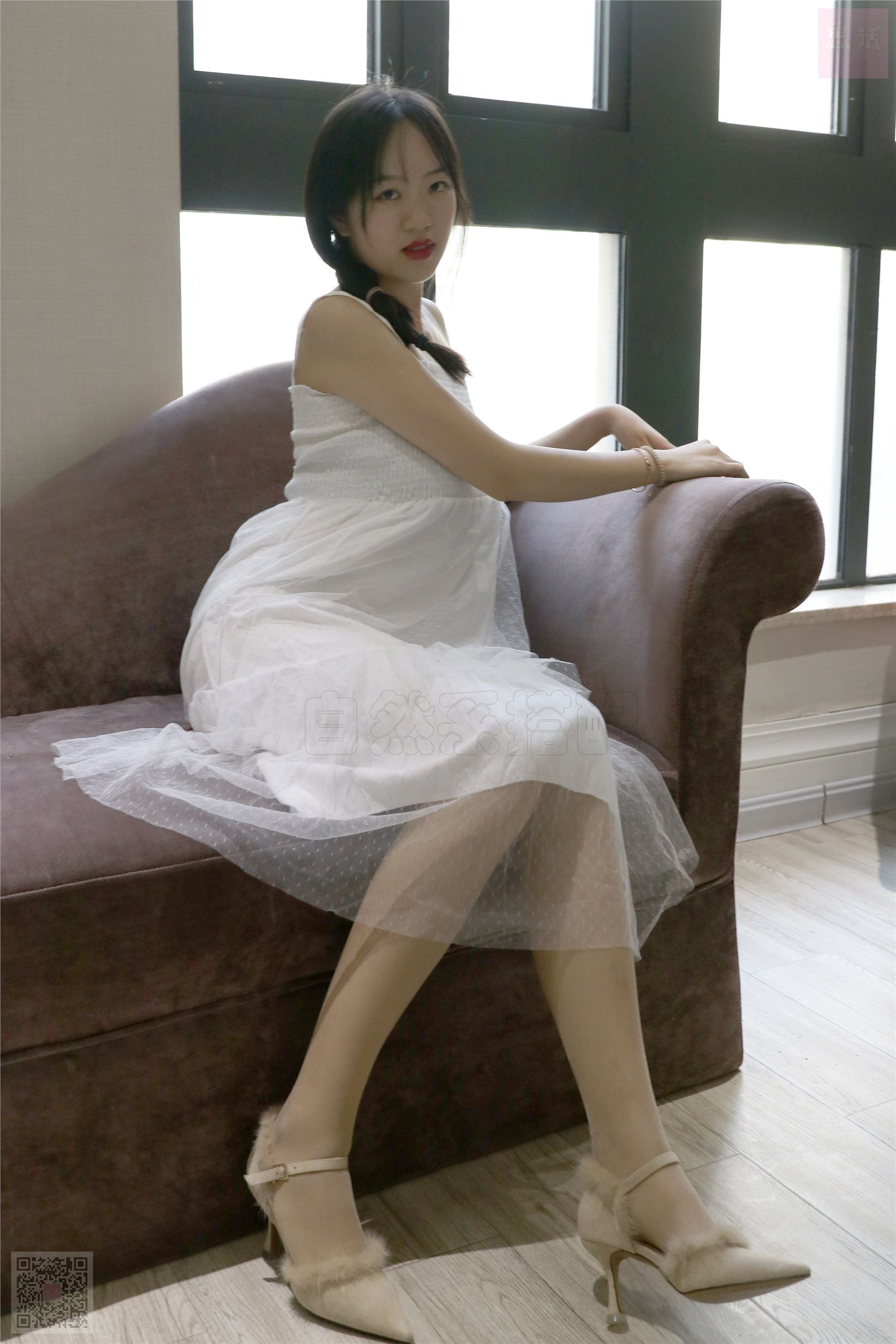 SiHua思话  SH033 子琦 麻花辫女孩的白色连衣裙